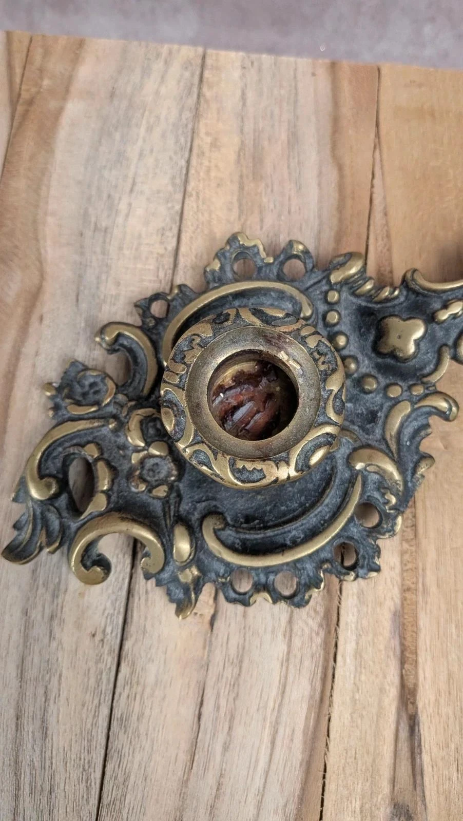 Antique cellar rat candle holder in bronze - baroque style – photo 2
